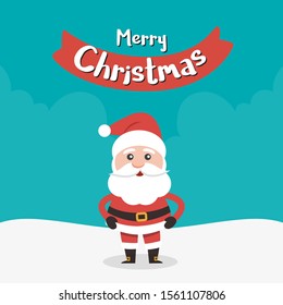 Friendly Santa Claus wishing merry christmas. 