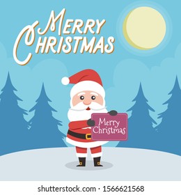 Friendly Santa Claus wishing merry christmas. 