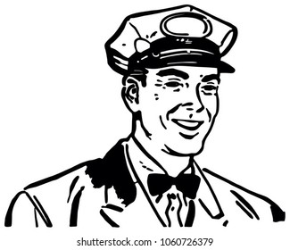 Friendly Service Man 3 - Retro Clip Art Illustration