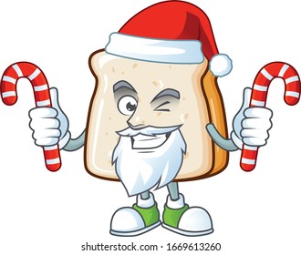 Barro de pan en el personaje de Santa Cartoon con caramelos