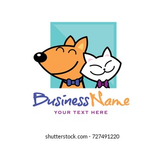 Friendly Smiling Dog and Cat 
