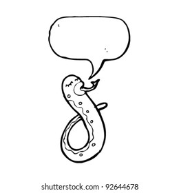 friendly snake cartoon with speech bubble