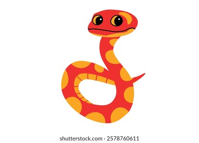 Friendly Snake with a Red and Yellow Pattern