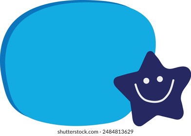 Freundlicher Stern und blaue Blase