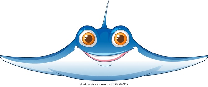 Friendly stingray with big eyes and a smile