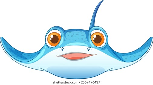 Friendly stingray with big eyes and a smile