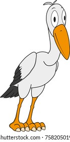 Friendly stork cartoon