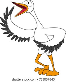 friendly stork cartoon