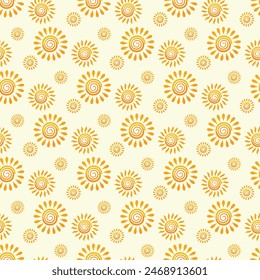 Friendly Suns Seamless Vector Pattern Design