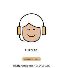 friendly support icons  symbol vector elements for infographic web