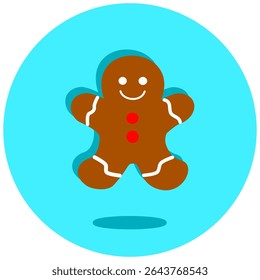  Friendly and sweet gingerbread man, an icon of holiday season delights. Ideal for recipes, party invitations, or children's designs. Bring the warmth of Christmas with this adorable character.