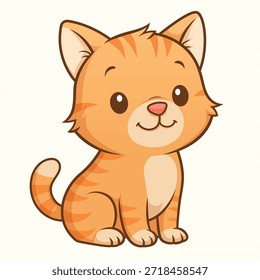 niedliche Baby Katze Cartoon-Charakter, freundliche Tabby Katze Vektorgrafik