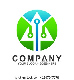 friendly tech logo template