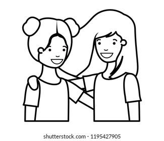 friendly teenagers girls characters
