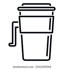 Friendly thermo cup icon outline vector. Coffee mug. Recycle metal