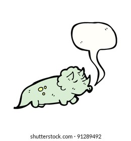 Triceratops-Cartoon mit Sprachblase