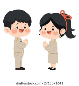 A friendly uniformed figure representing public duty authority courtesy cultural values administration roles and positive civic communication moments