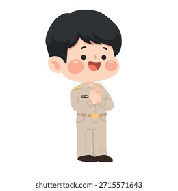 A friendly uniformed figure representing public duty authority courtesy cultural values administration roles and positive civic communication moments