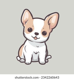 friendly white dog drawn with black strokes