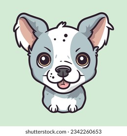 friendly white dog drawn with black strokes