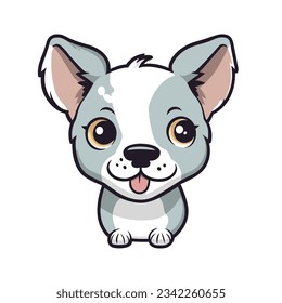 friendly white dog drawn with black strokes