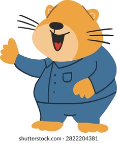 Friendly Woodchuck Character Giving Thumbs Up