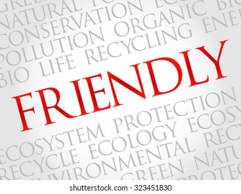 Friendly word cloud, environmental concept