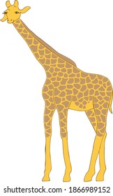 Friendly yellow editable vector giraffe