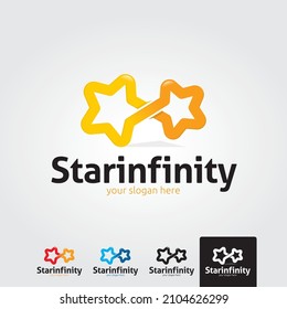 Abstrakte Design-Vektorgrafik-Vorlage mit freundlich gelbem Star-Logo. Award Success Logotype Konzeptsymbol.