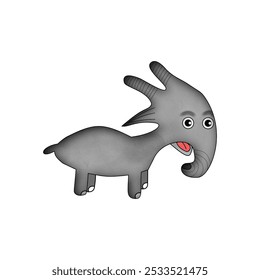 Friendly young creature elephant like