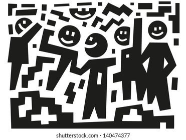 Friends - abstract illustration