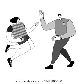 Amigos discutiendo entre ellos. Dos personas discutiendo sobre la vida. Escena de conflicto familiar. Mala relashion. Quarrel. Ilustración vectorial.
