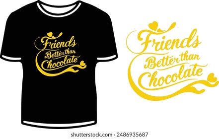 Friends better than chocolate vector art design