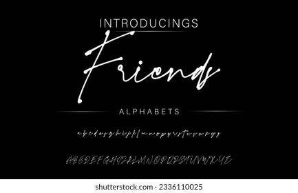 Friends Bold and script alphabets. Vector font duo.