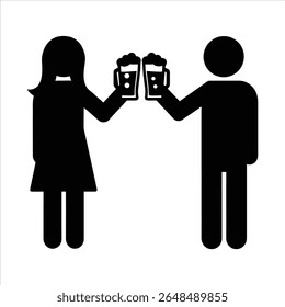 Friends celebrating together with beer in a casual social gathering in a lively atmosphere man and woman
