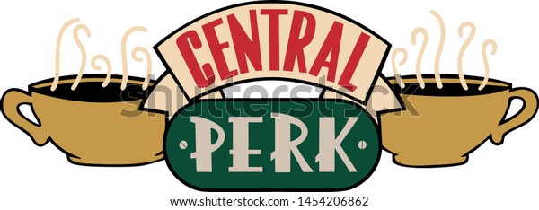 Friends Central Perk Logo Drawing - Friends central perk print handmade ...