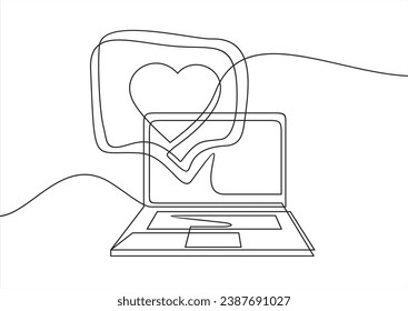 Freunde chatten das Symbol in der Chat-Linie. Kontinuierlich eine Zeile. Liebeszeichen der Freundschaft. Amtshilfe-Geschäftssymbol.Vektor	
