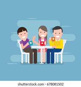 Friends in Coffee Shop 