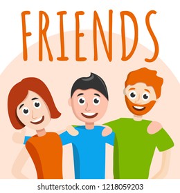 Friends concept background. Cartoon illustration of friends vector concept background for web design