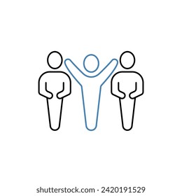 Icono de línea de concepto de amigos. Ilustración de elemento simple. Diseño de símbolos de esquema de concepto de amigos.