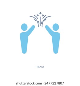 friends concept line icon. Simple element illustration. friends concept outline symbol design.