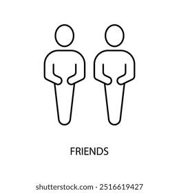 Freunde Concept Line-Symbol. Einfache Elementgrafik. friends konzept umreißen symbol design.