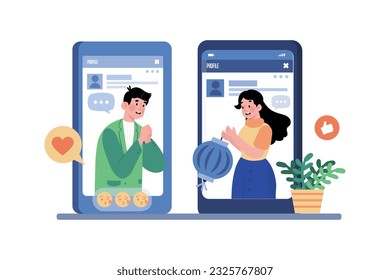 Los amigos se conectan y comparten actualizaciones.