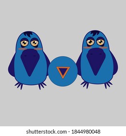 Friends of the crow. Cartoons. Wild animals. Children