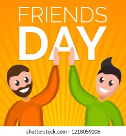 Friends day concept background. Cartoon illustration of friends day vector concept background for web design