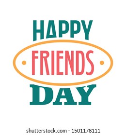 Friends day emblem logo. Flat illustration of friends day emblem vector logo for web design
