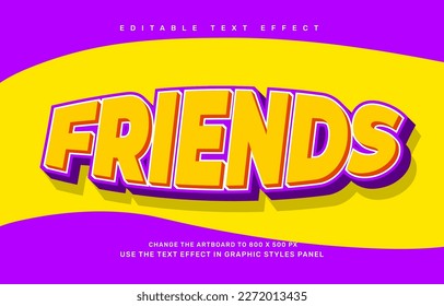 Friends editable text effect template