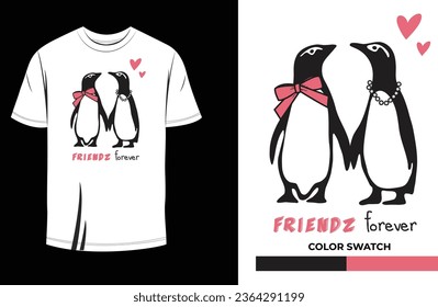 Friends For Ever T Shirt Print for Man, Woman, Girls Design Vector