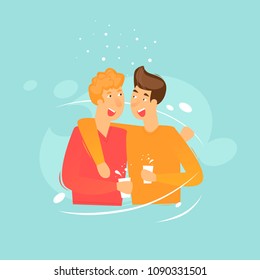 Friends. Flat design vector illustration.