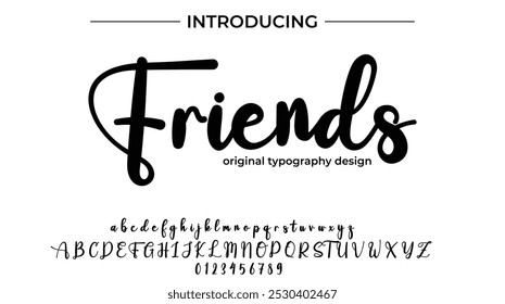 Pincel con estilo pintado con letras mayúsculas del Vector, alfabeto, tipografía